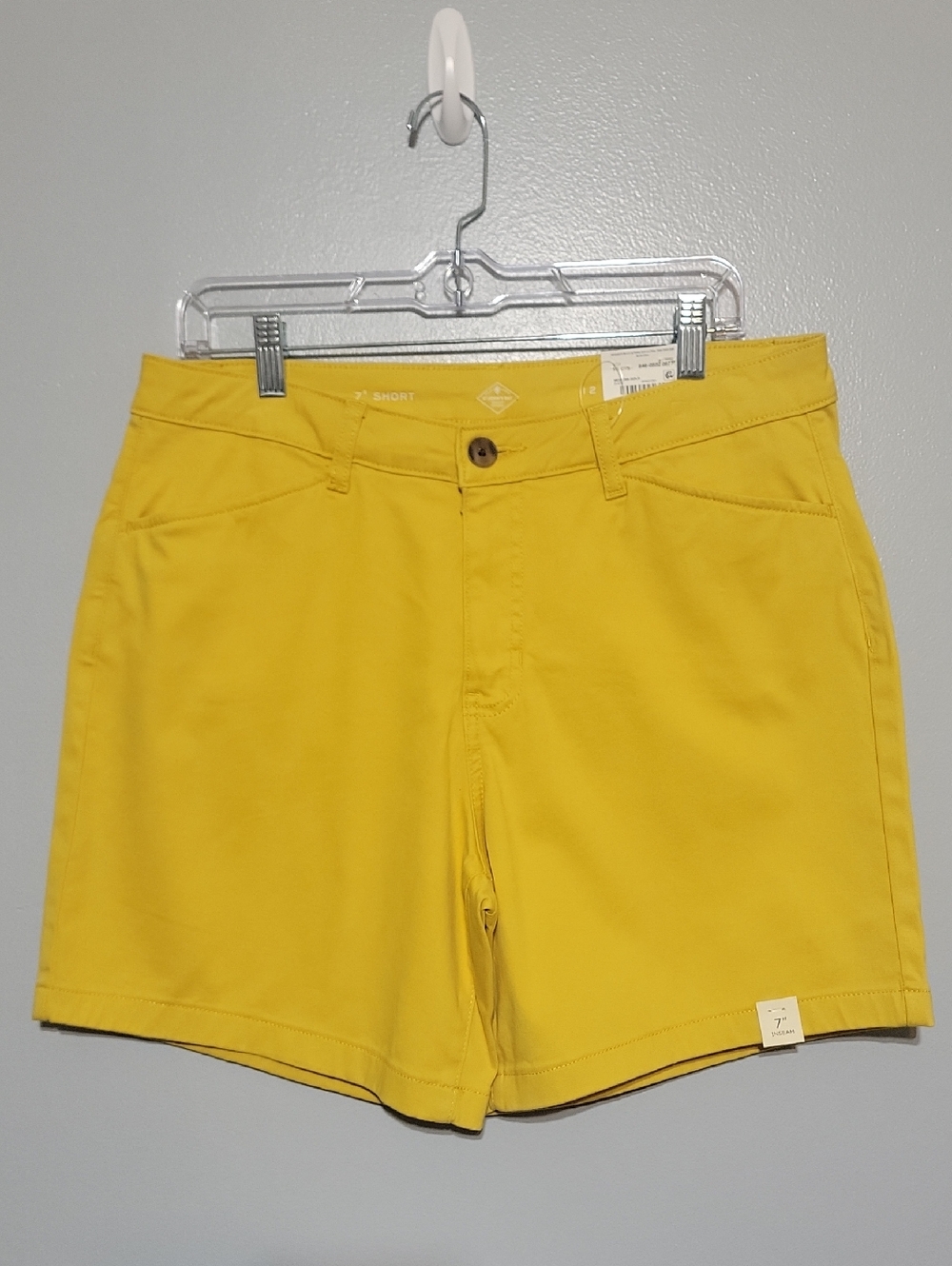 St John's Bay Women's Modern Gold Mid-Rise Classic Flat Bermuda Shorts Sz 12